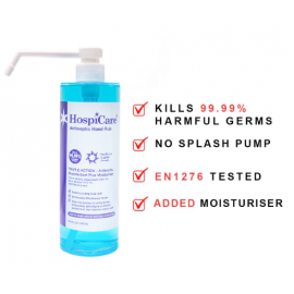 HospiCare Handrub Antiseptic Hand Sanitizer Hand Rub With Moisturisers 500ML Rinse-free 70% Alcohol 0.5% Chlorhexidine