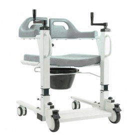 MoverTransfer Split Seat Shower Commode Transport Chair , Mechanical Height Adjustment