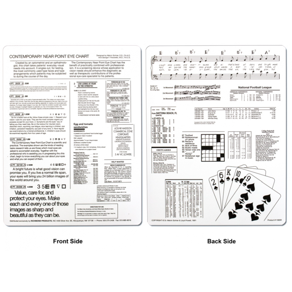 Contemporary Near Point Eye Chart