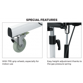 Platform Walker with Gas Spring and Brake Handles