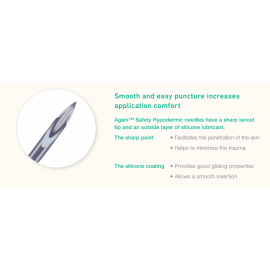 Terumo AGANI™ Hypodermic Needle 27G × 1/2" (0.4 × 13 mm), Regular Bevel - Box of 100