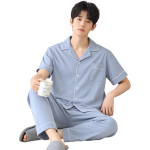 Short-Sleeve Pure Cotton Patient Gown / Pyjamas