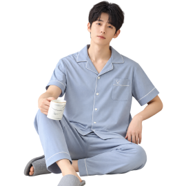 Short-Sleeve Pure Cotton Patient Gown / Pyjamas