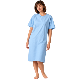 Pure Cotton Patient Gown | Back-Opening Sleep Dress Style