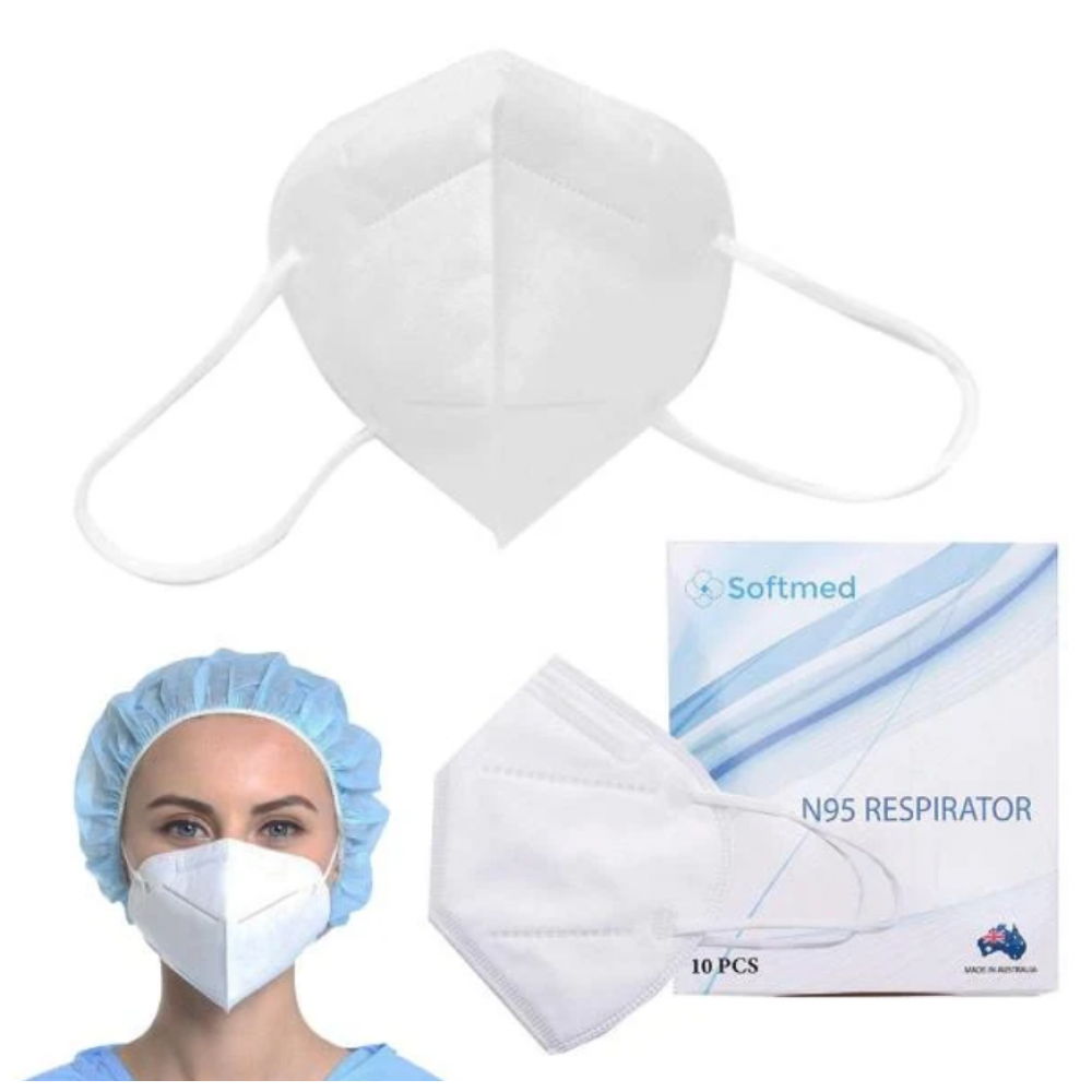 Softmed N95 Respirator Masks (Earloops) Box 10