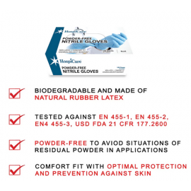 HospiCare Powder-Free Nitrile Gloves (100pcs/Box)