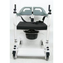 MoverTransfer Split Seat Shower Commode Transport Chair , Mechanical Height Adjustment
