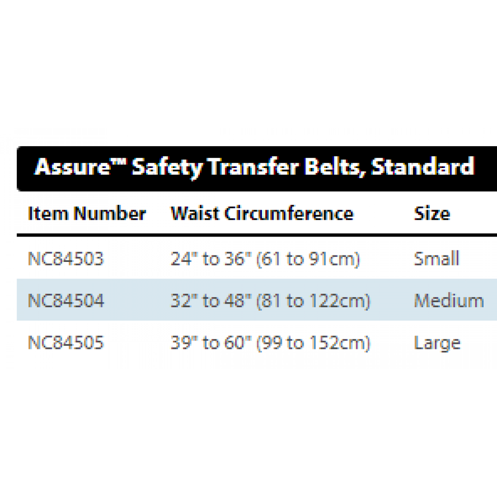 Assure™ Safety Transfer Belts Gait Belt Gait Belt with Handles