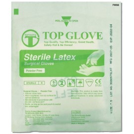 Top Glove Safety Sterile Latex Surgical Glove, Powder Free (Box of 50 Pairs)