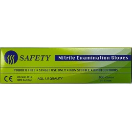 Safety Nitrile Examination Gloves (Powder-Free) – 100’s