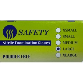 Safety Nitrile Examination Gloves (Powder-Free) – 100’s