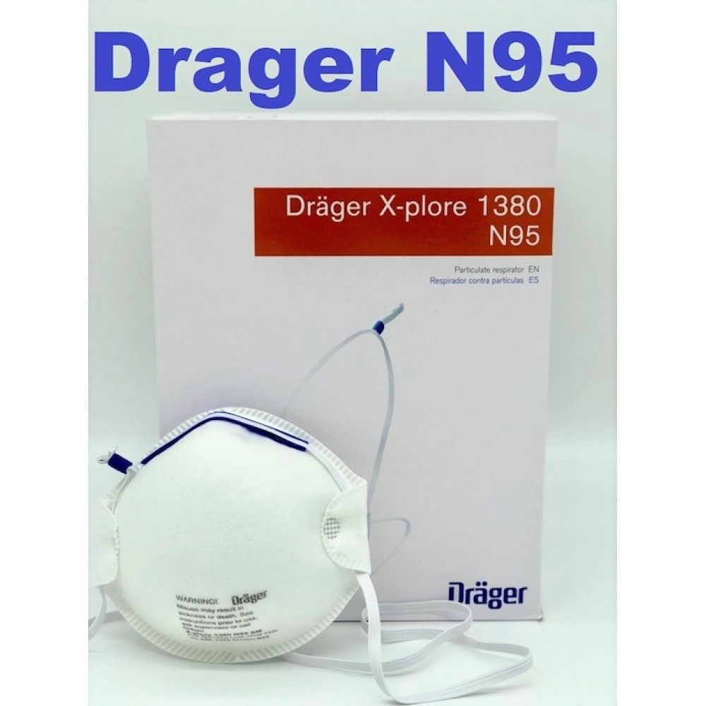 Dräger X-Plore 1380 N95 Disposable Respirator Mask, Box of 20
