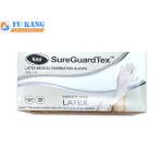 SureGuardTex Medical Examination Latex Gloves, Powder Free, Non-Sterile, 100’S/Box