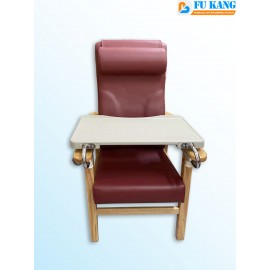 Wooden High Back Geriatric Chair with Plastic Meal Tray