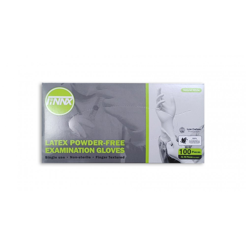 Finnx Examination Latex Gloves - Powder Free Box 100