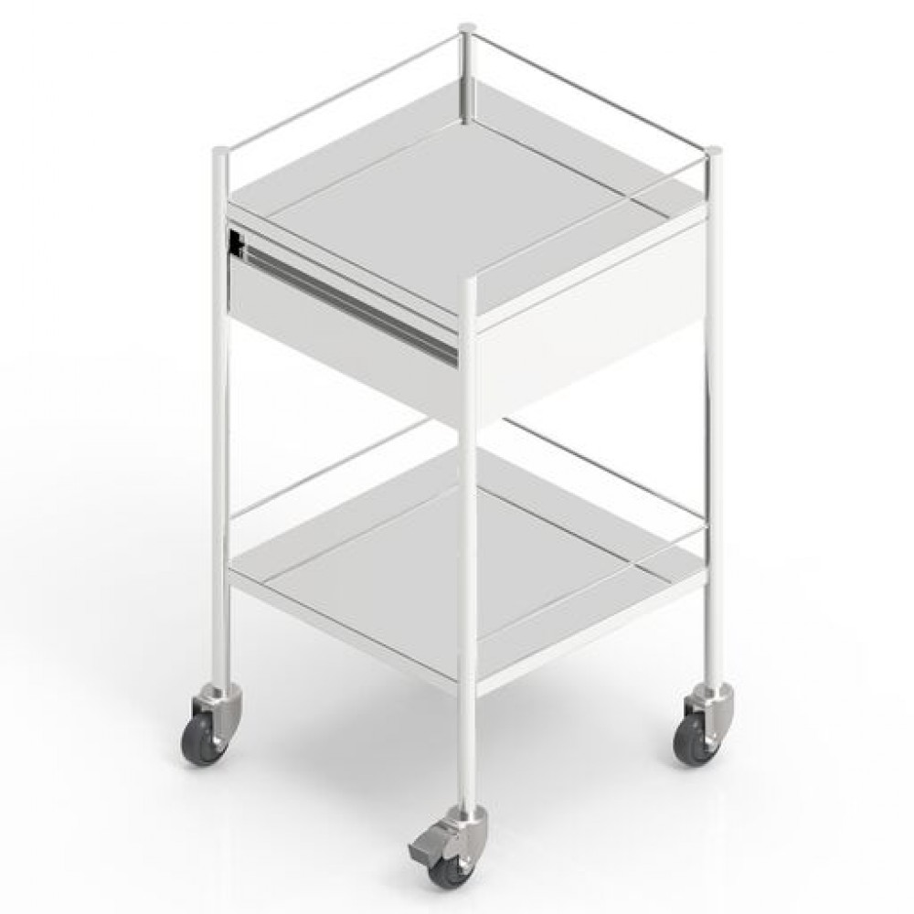 Stainless Steel Ward Trolley with One Drawer