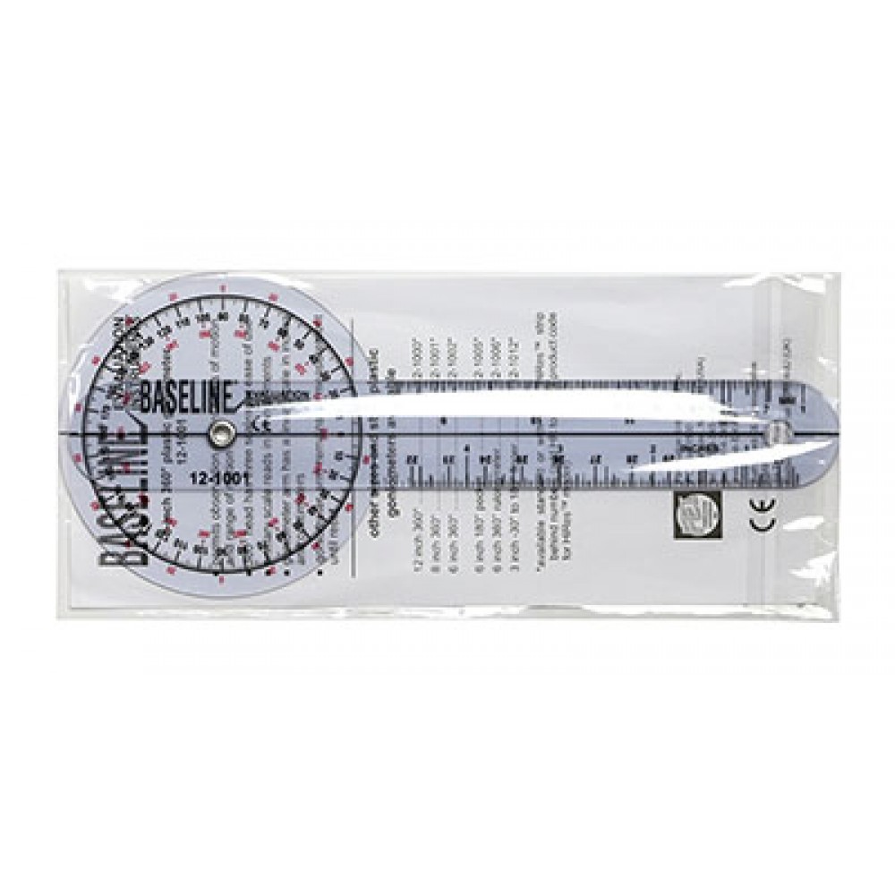 Baseline Plastic Goniometers - 360 Degree Head 8 inch Arms