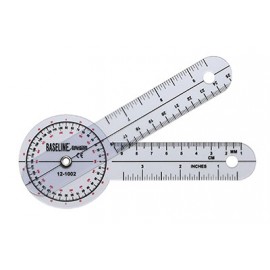 Baseline® Plastic Goniometer - 360 Degree Head - 6 inch Arms