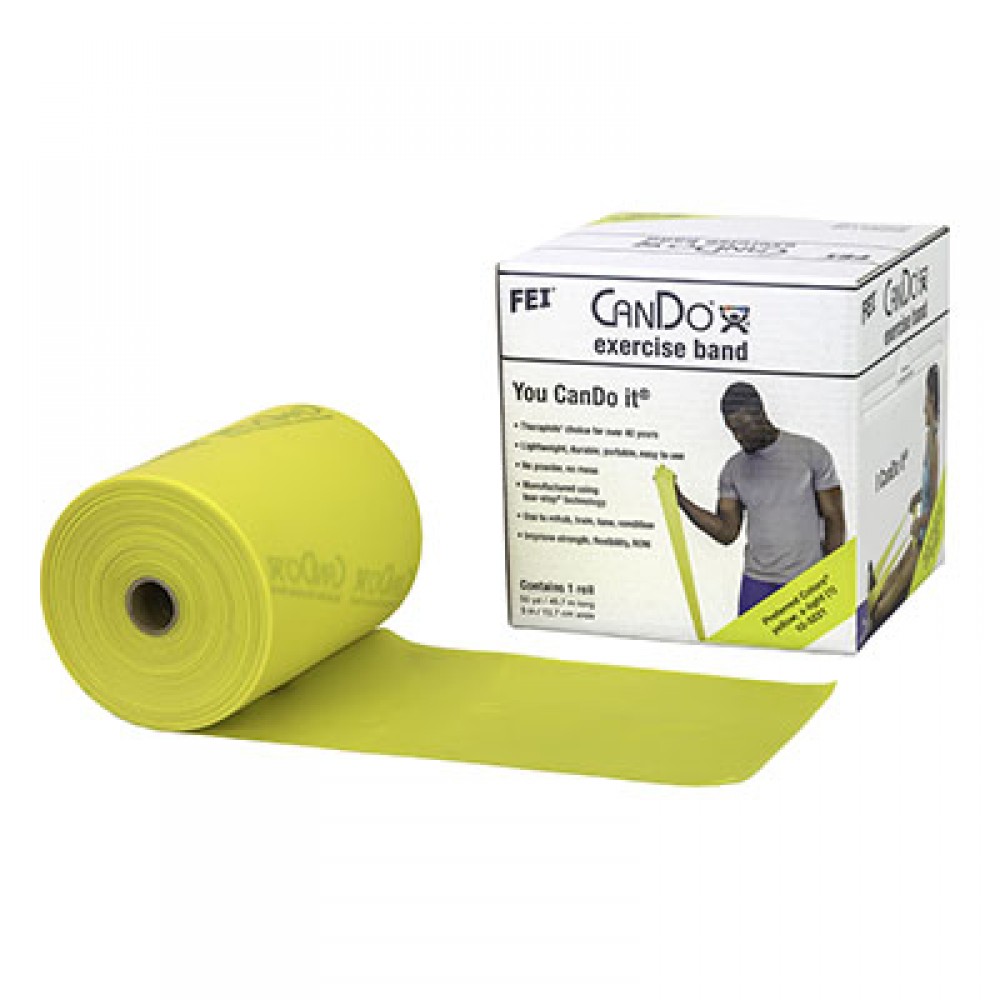 CanDo Low Powder Exercise Band 50 Yard Roll