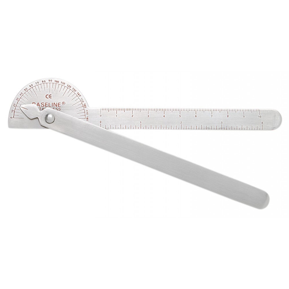 Baseline Metal Goniometer - 180 Degree Range - 6 inch Legs - Robinson Baseline Metal Goniometer - 180 Degree Range - 6 inch Legs - Robinson