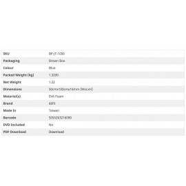 66fit Deluxe Aerobic Mat - Blue - 100cm X 50cm X 16mm