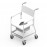 Mobile Commode Shower Chair With Detachable Arms & Footrest