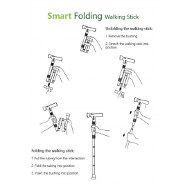 Smart Folding Walking Stick Walking Cane With Radio & Auto Fall Alarm