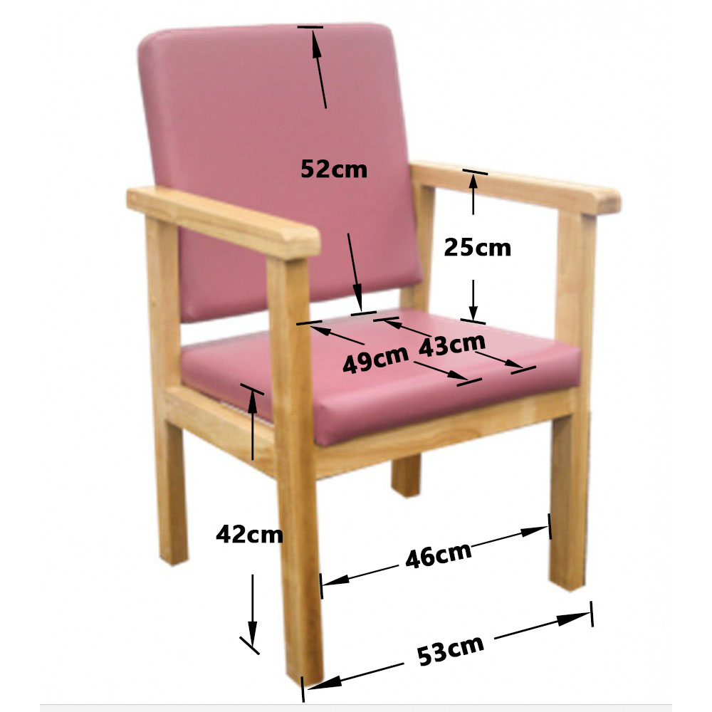 Rehab Wooden Geriatric Chair Non Reclining Sturdy Chair for Elderly