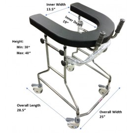 Forearm Padded Rollator, Rollator Walker For Gait Training with Forearm Support