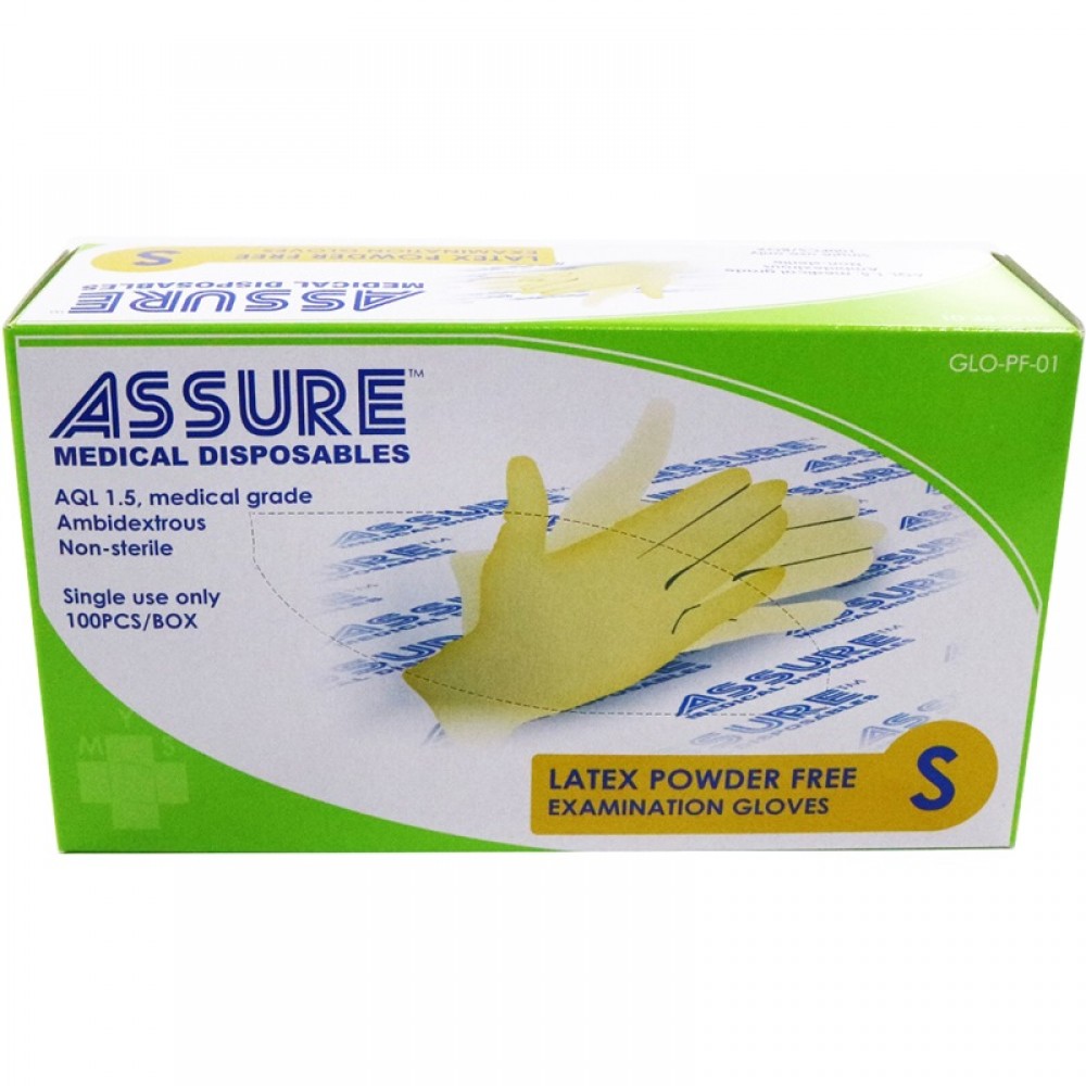 ASSURE Latex Examination Powder Free Glove (100PC/BOX)