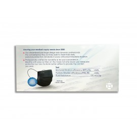Assure Black Surgical Face Mask 3-Ply with Earloop, ASTM Level 2, EN14683 Type IIR