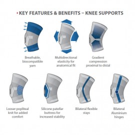 Donjoy Strapping Elastic Knee Support - Sports Rehab Brace for Torn Cartilage, Arthritis & Instability