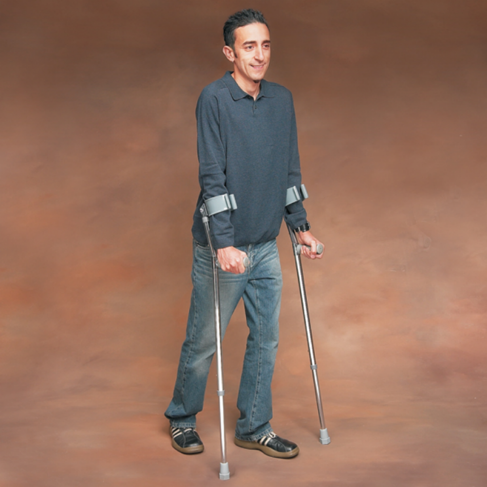 Height Adjustable Aluminium Elbow Crutch Walking Stick Forearm Underarm Support Cane