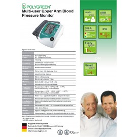 Polygreen Multi-user Upper Arm Blood Pressure BP Monitor Set