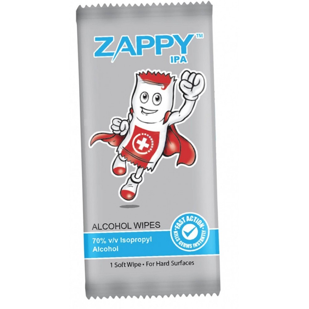 Zappy Isopropyl 70% Alcohol Surface Wipe, 100 pcs