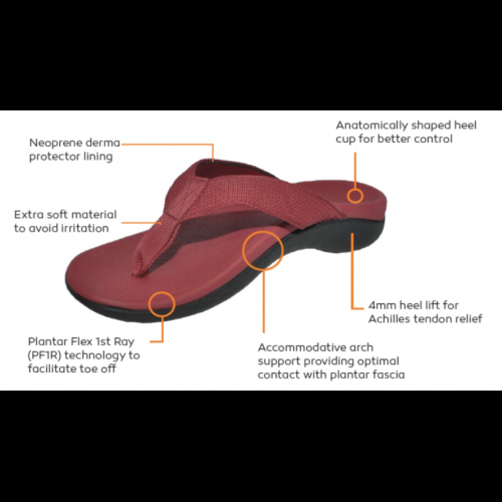 AXIGN Flip Flops Footwear, Red - Axign Orthopedic Footwear - Flip Flops for  Flat Foot - Flip Flops with Arch Support - Fu Kang Healthcare Shop Online
