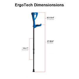 Ergotech Elbow Forearm Lightweight Crutches (Made in France)