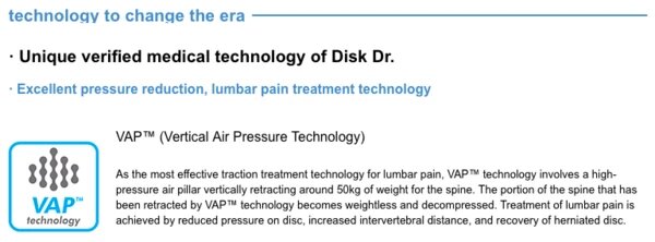 Unique verified medical technology of DiskDr Lumbar Traction Belt